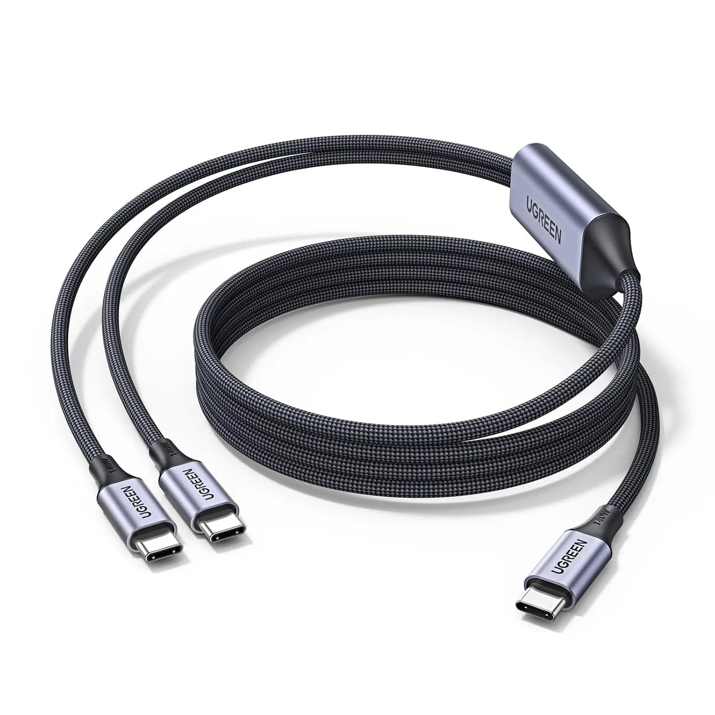 UGREEN - 140 W USB-C-Kabel, 1,5 m langes 2-in-1-USB-C-auf-USB-C-Kabel